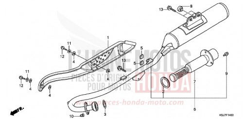 SILENCIEUX D'ECHAPPEMENT CRF100FC de 2012